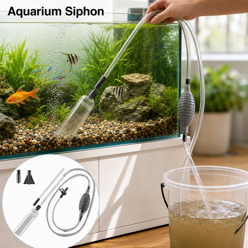 Cleaner Fish Aquarium - Manual Aquarium Siphon Fish Tank Water