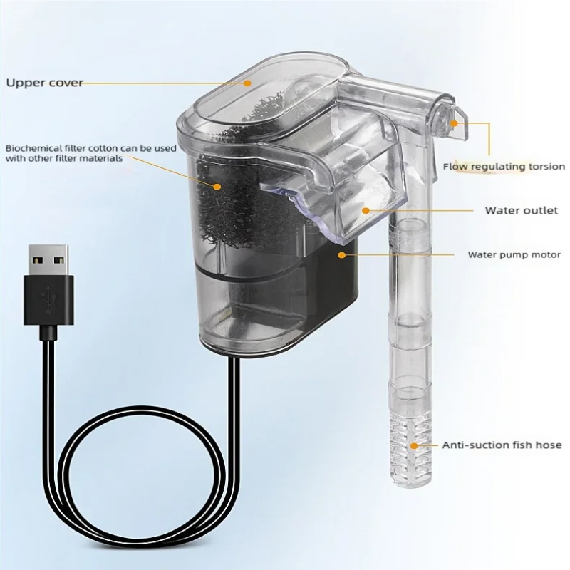 Mini Suspended USB Filter for  - Cleaner Fish Aquarium 评论和价格