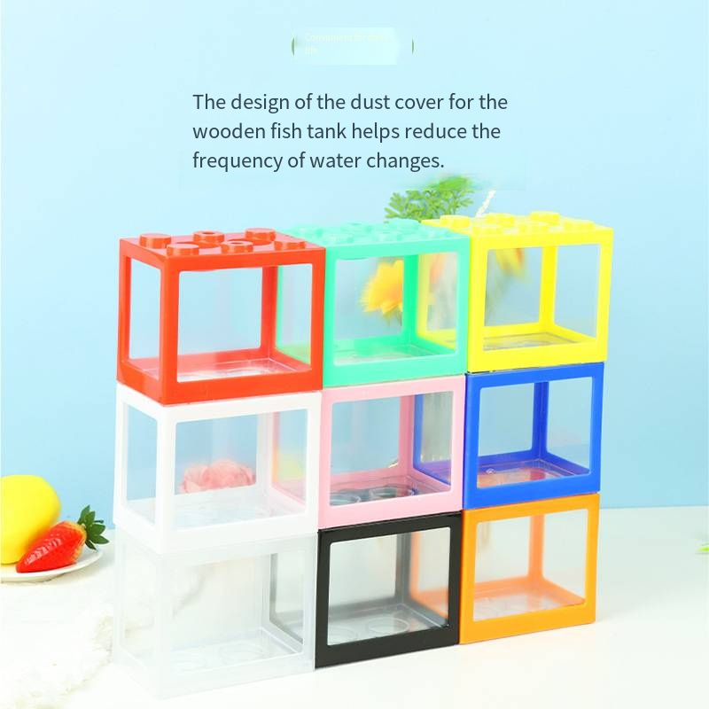 Novelty Block‑Shaped Mini Aqua - Aquarium Fish In Bowl 评论和价格