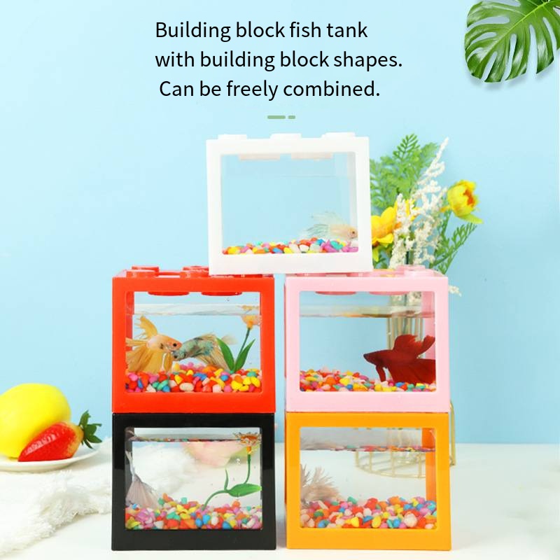 Novelty Block‑Shaped Mini Aqua - Aquarium Fish In Bowl 评论和价格