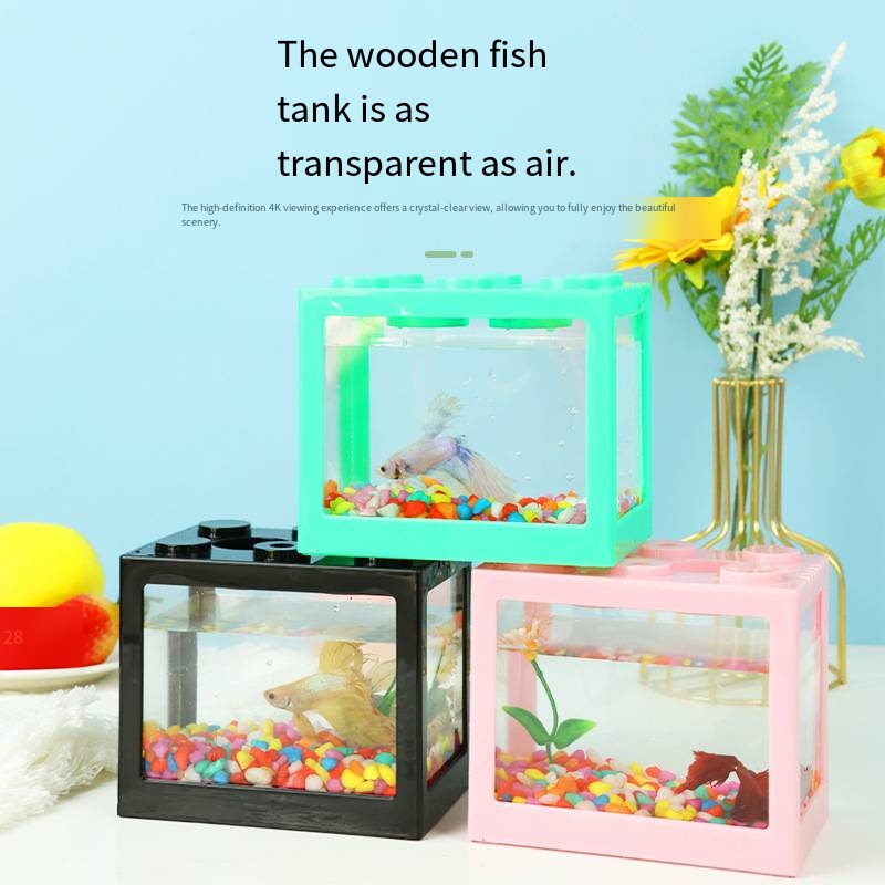 Novelty Block‑Shaped Mini Aqua - Aquarium Fish In Bowl 评论和价格