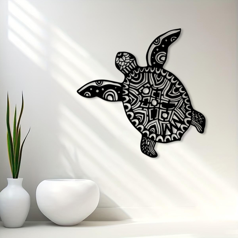 Sea Turtle Iron Metal Wall Art - Live Fish Aquarium 评论和价格