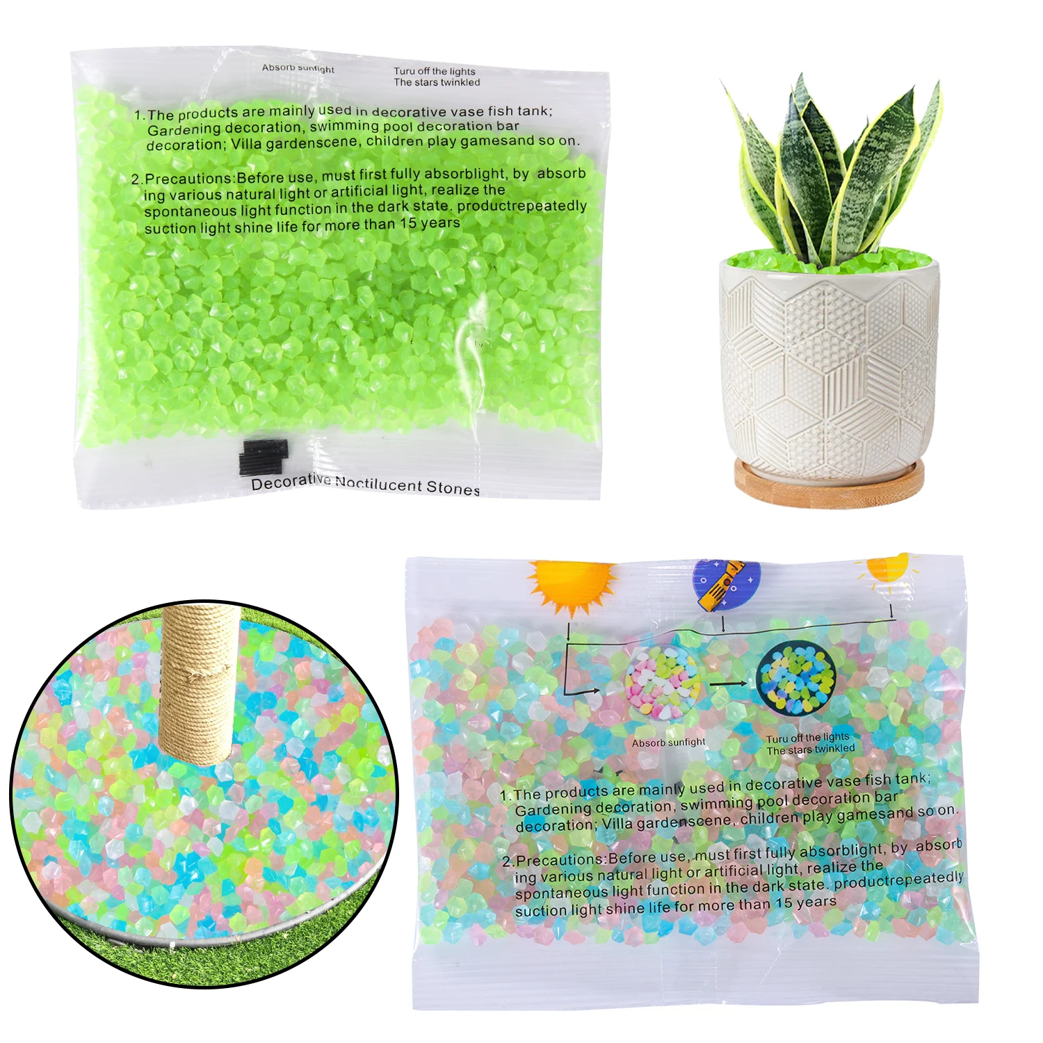 50g/Bag Decor Luminous Sand 3- - Aquarium Fish That Glow In The Dark 评论和价格