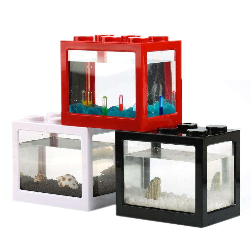7 Color Mini Aquarium Betta Fi - Aquarium Fish In Bowl 评论和价格