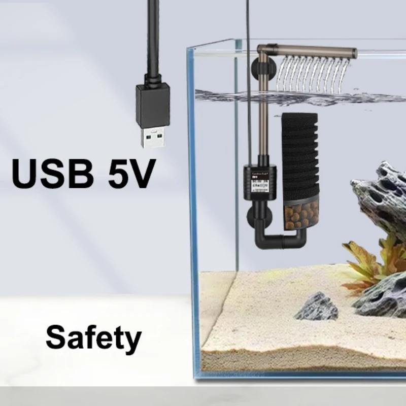 Quiet Aquarium Filter USB Bio- - Aquarium Fish In Bowl 评论和价格