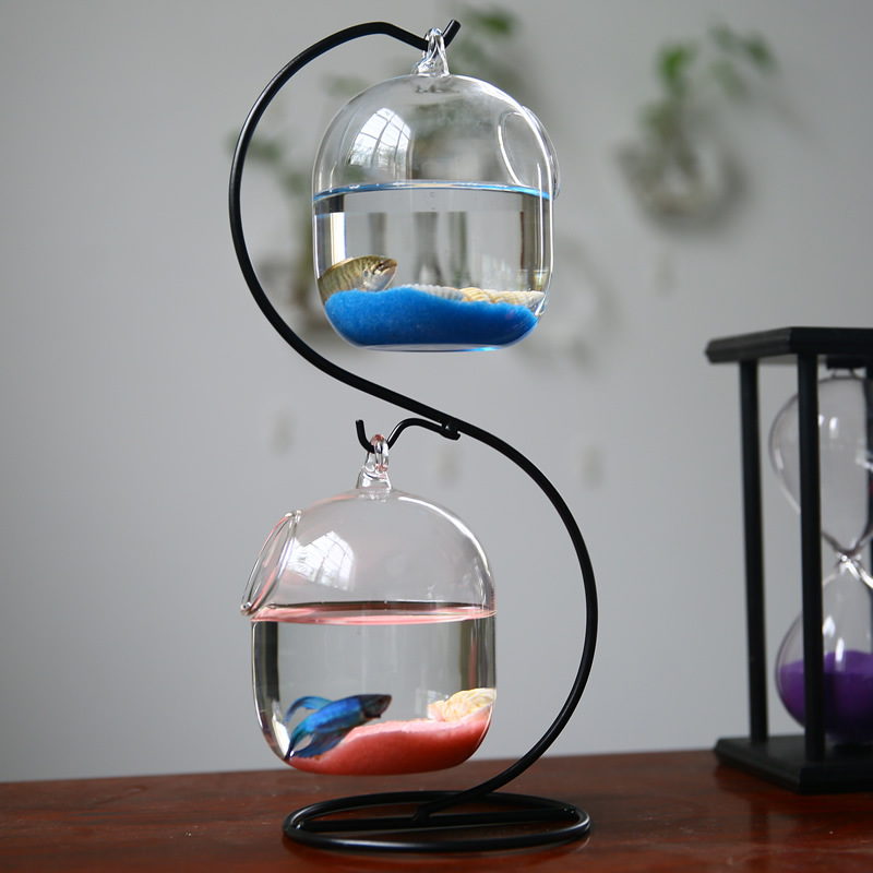 Creative Double-deck Suspended - Aquarium Fish In Bowl 评论和价格