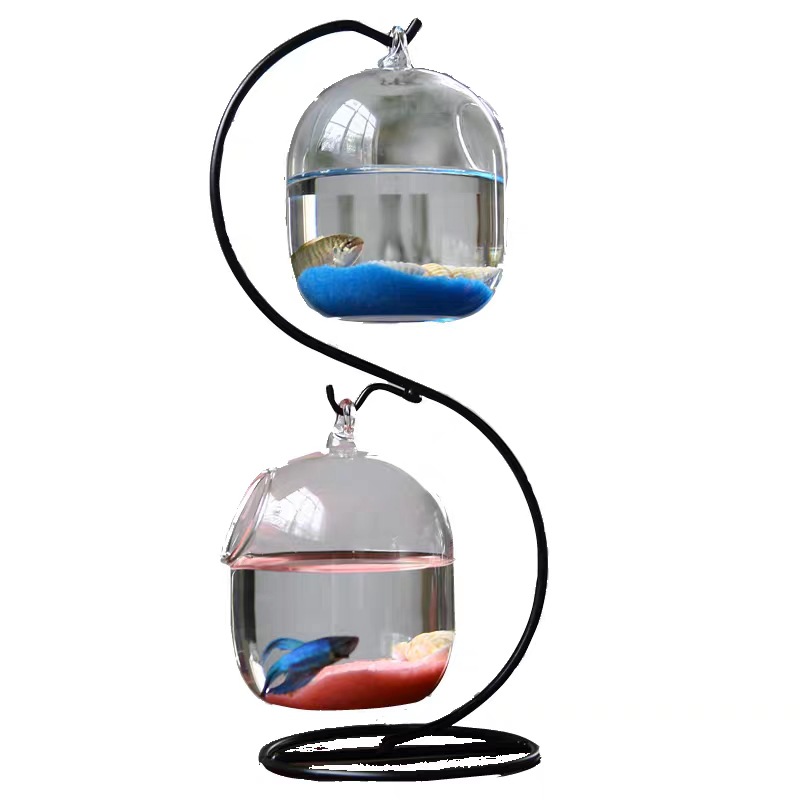 Creative Double-deck Suspended - Aquarium Fish In Bowl 评论和价格