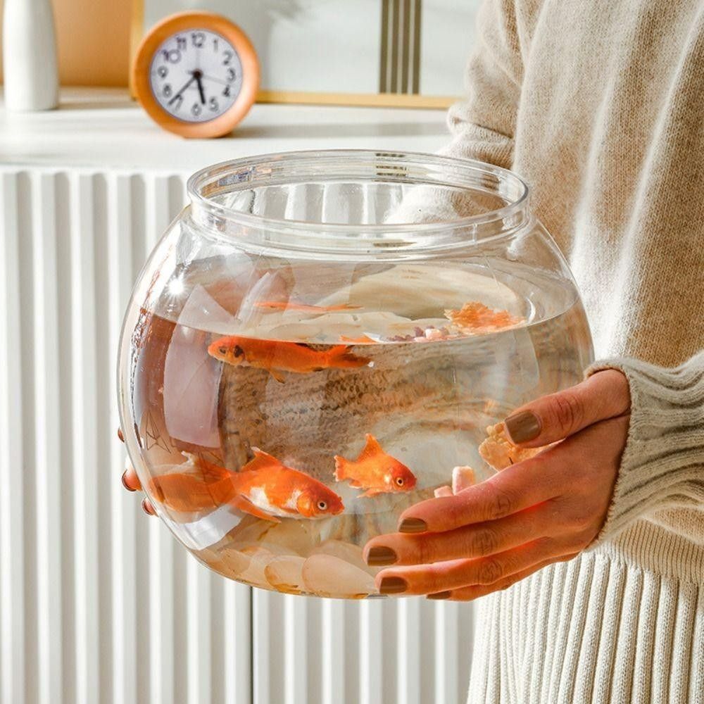 New Transparent Fish Tank Roun - Aquarium Fish In Bowl 评论和价格